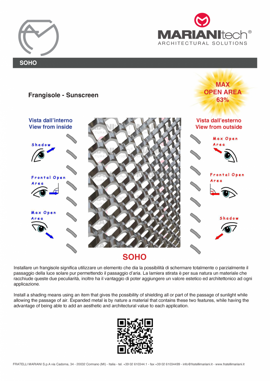 Pagina 2-Plasa metalica expandata SOHO MARIANITECH® MARIANItech® Fisa tehnica Engleza, Italiana ntal ...