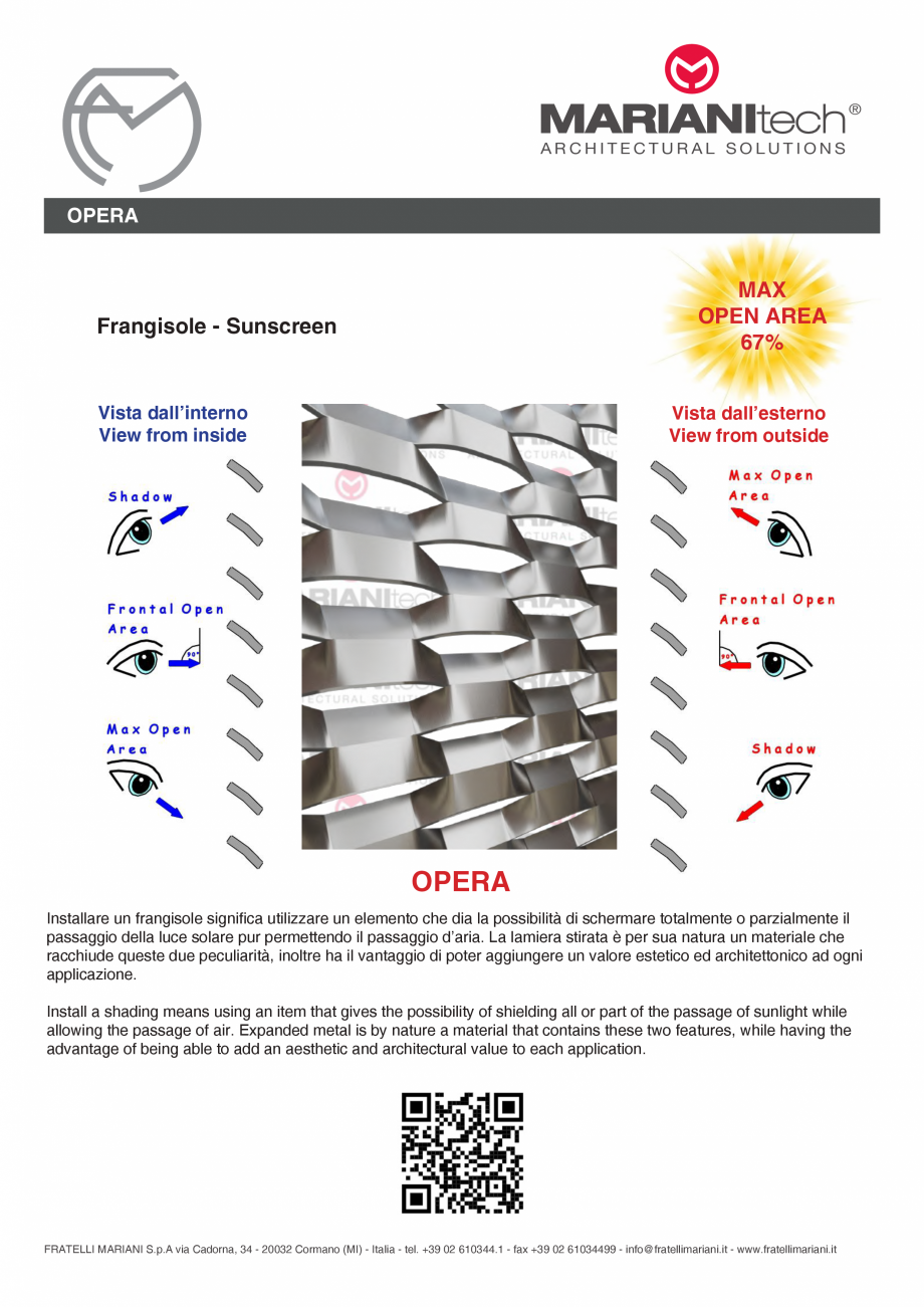 Pagina 2-Plasa metalica expandata OPERA MARIANITECH® MARIANItech® Fisa tehnica Engleza, Italiana gy...