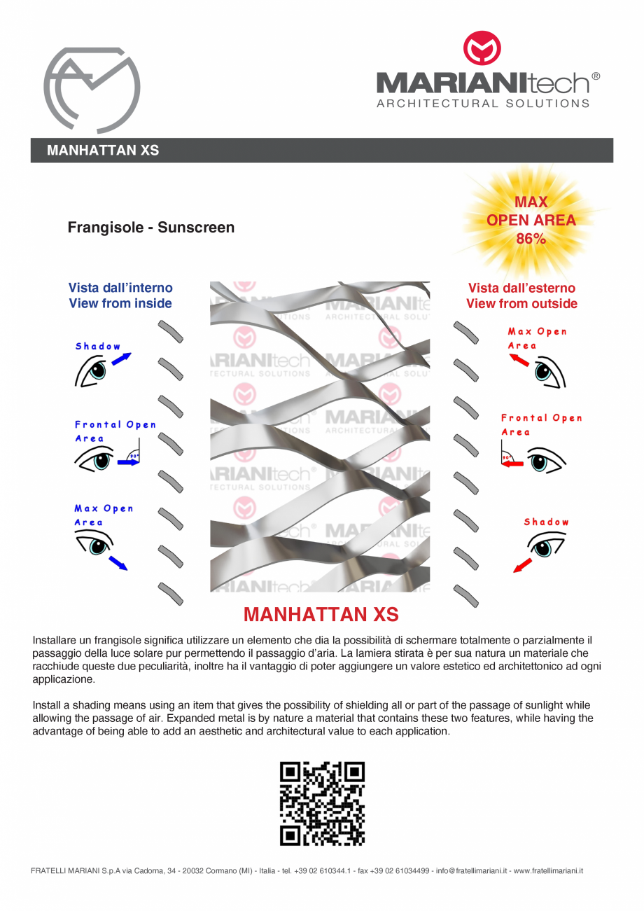 Pagina 2-Plasa metalica expandata MANHATTAN XS MARIANITECH® MARIANItech® Fisa tehnica Engleza,...