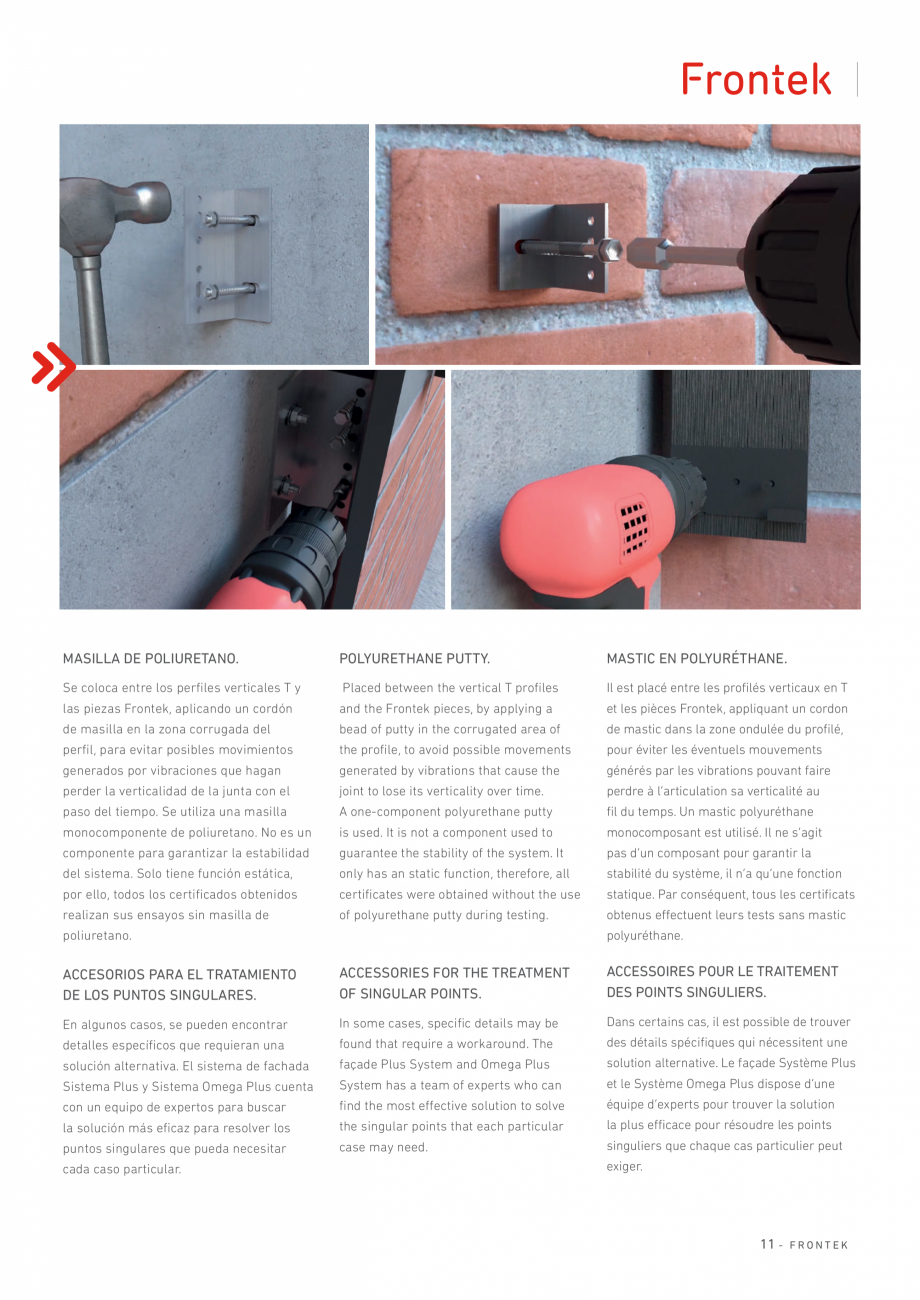 Pagina 12-Catalog produse Frontek Frontek Catalog, brosura Engleza, Franceza, Italiana rontek (pieza
estándar...