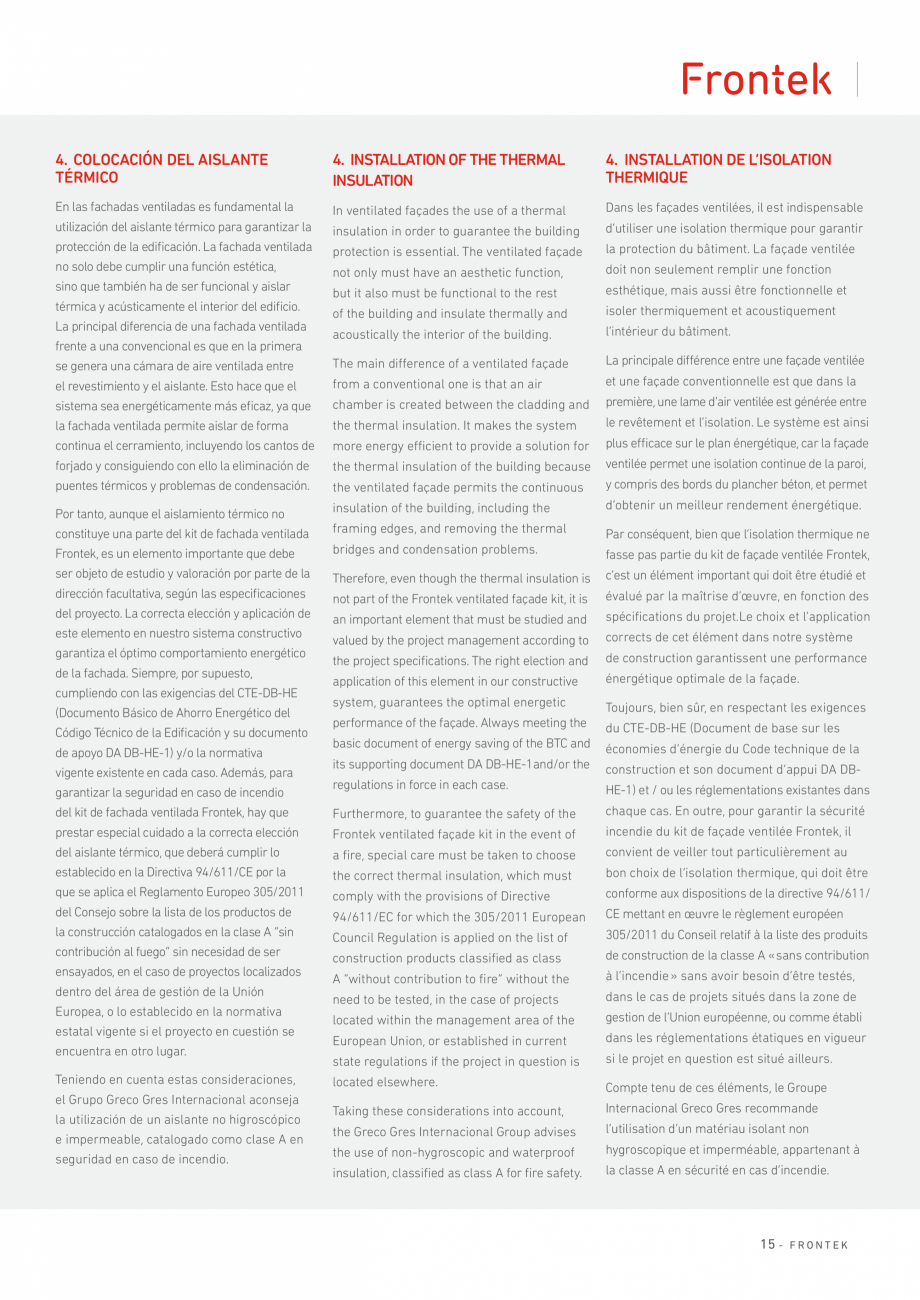 Pagina 16 - Catalog produse Frontek Frontek Catalog, brosura Engleza, Franceza, Italiana 			...