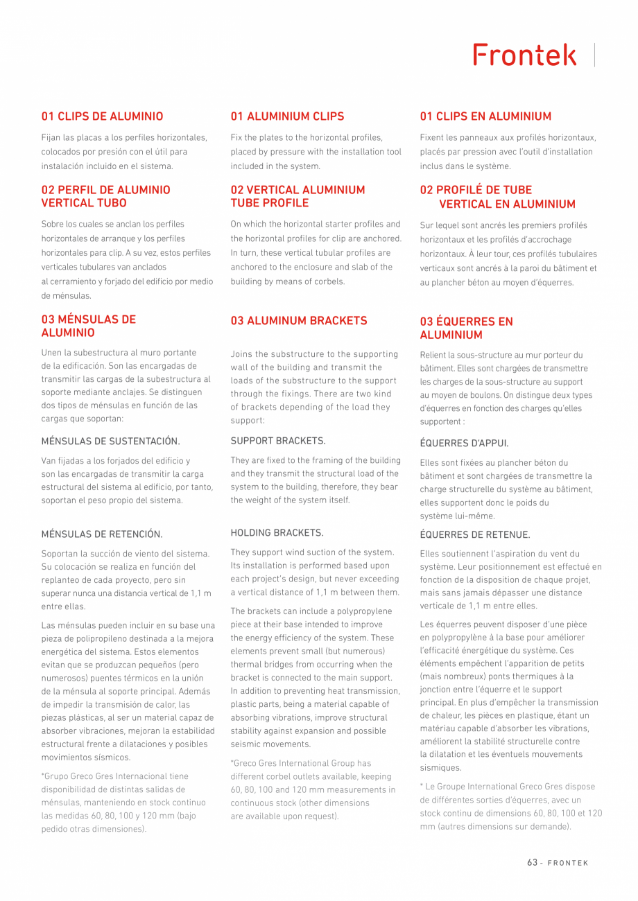Pagina 64 - Catalog produse Frontek Frontek Catalog, brosura Engleza, Franceza, Italiana i...