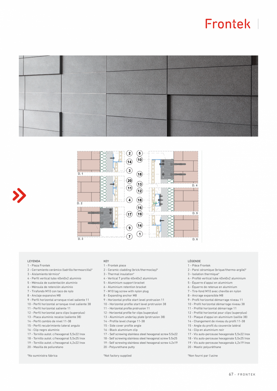 Pagina 68-Catalog produse Frontek Frontek Catalog, brosura Engleza, Franceza, Italiana thermoclay)*.

6 -...