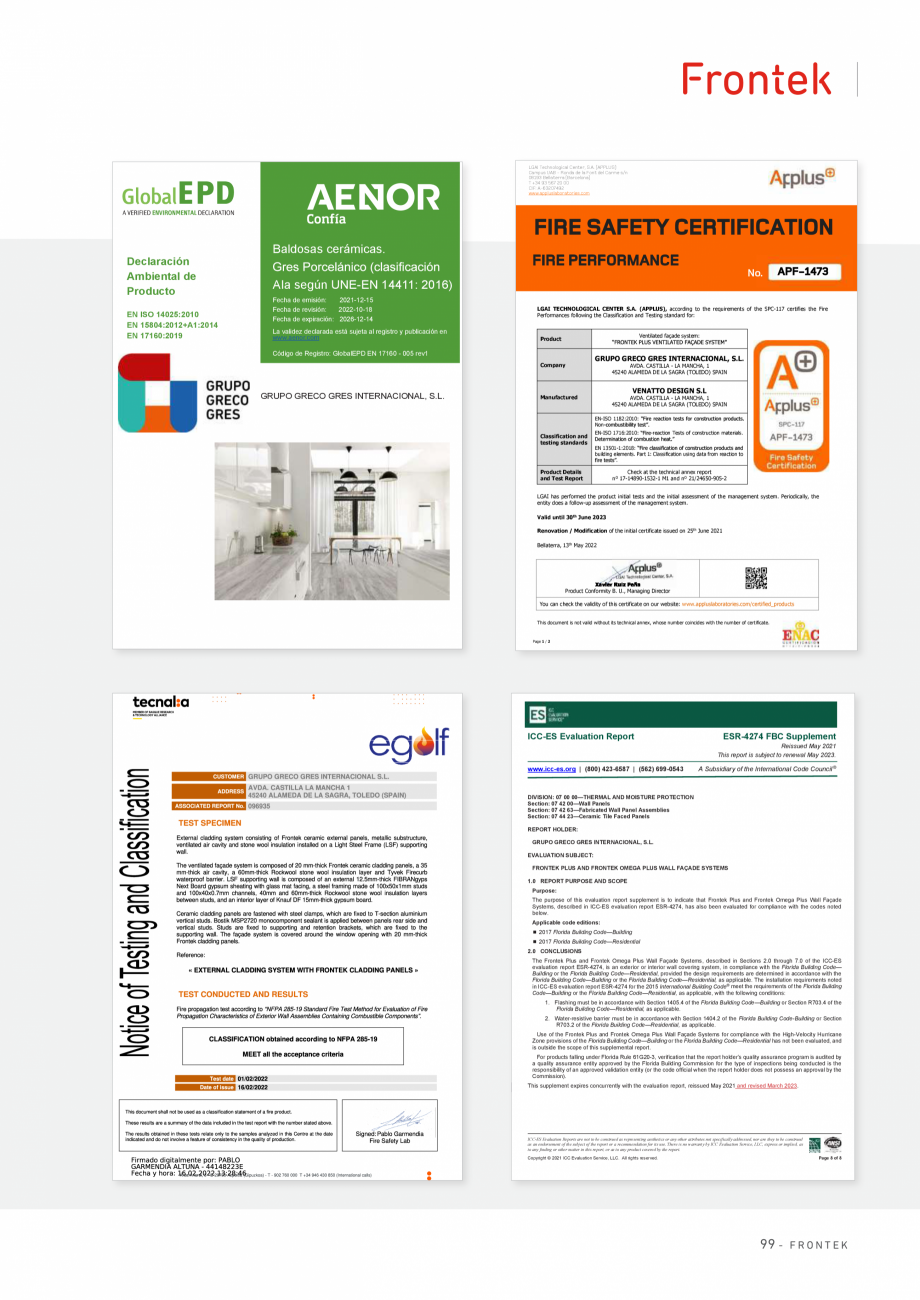 Pagina 100-Catalog produse Frontek Frontek Catalog, brosura Engleza, Franceza, Italiana  característica
es su ...