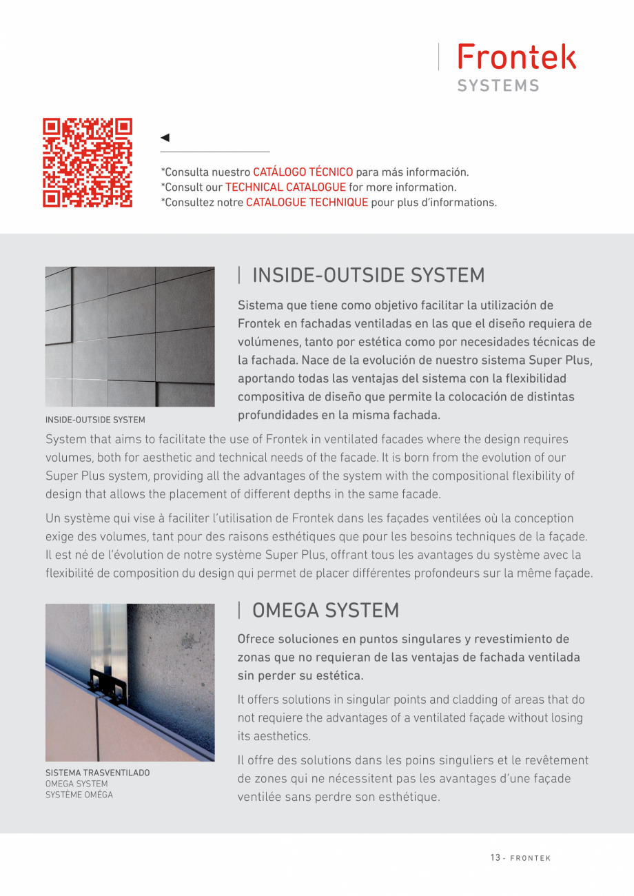 Pagina 13-Catalog - Placi de portelan extrudat Frontek Frontek Catalog, brosura Engleza, Spaniola llation...