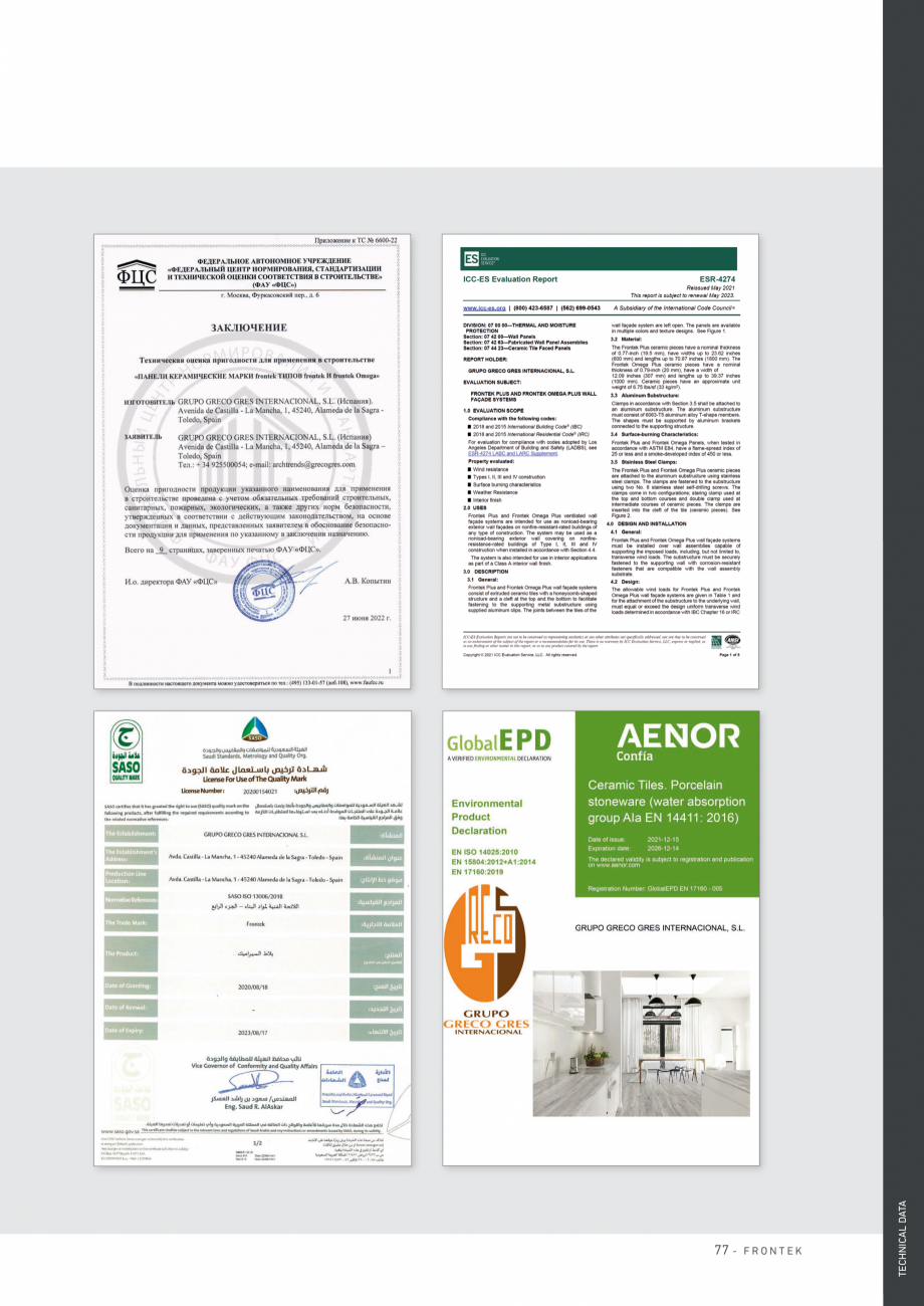 Pagina 78-Catalog - Placi de portelan extrudat Frontek Frontek Catalog, brosura Engleza, Spaniola 
