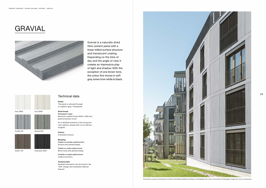 Pagina 15- Fatada ventilata din fibrociment SWISSPEARL SWISSPEARL Catalog, brosura Engleza panel is coloured...