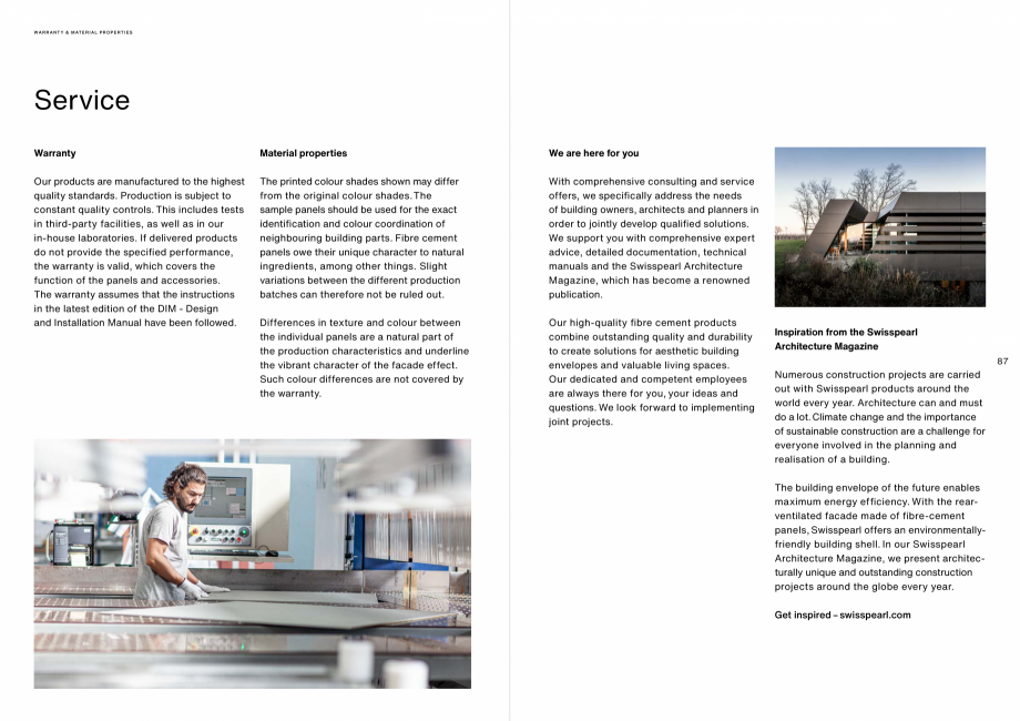 Pagina 44- Fatada ventilata din fibrociment SWISSPEARL SWISSPEARL Catalog, brosura Engleza 