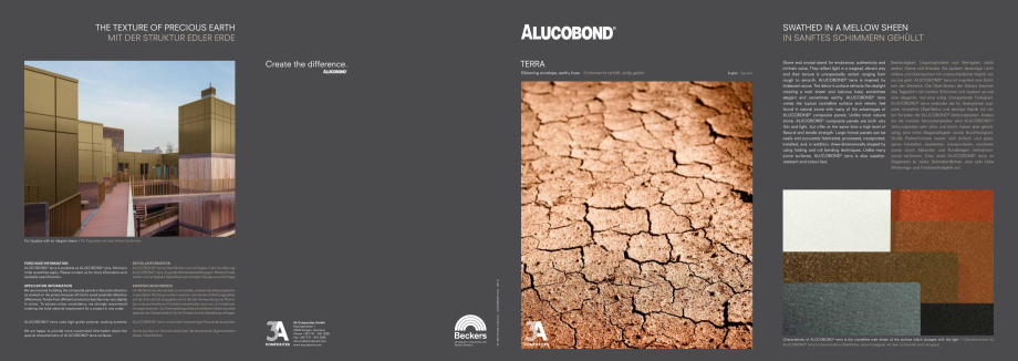 Pagina 1-Nuante de culori pentru panouri compozite - TERRA ALUCOBOND Fisa tehnica Engleza, Germana THE...