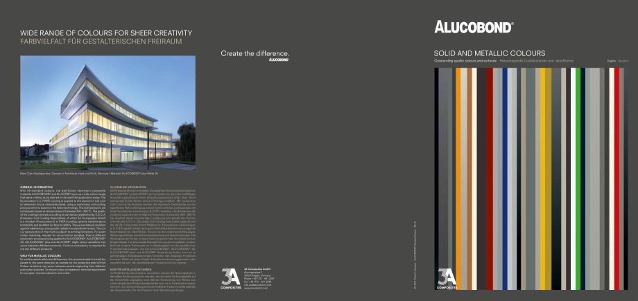 Pagina 1-Nuante solide si metalice pentru panouri compozite  ALUCOBOND Fisa tehnica Engleza, Germana WIDE...
