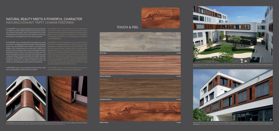 Pagina 2-Nuante de culori pentru panouri compozite - Wood ALUCOBOND Fisa tehnica Engleza, Germana osite...