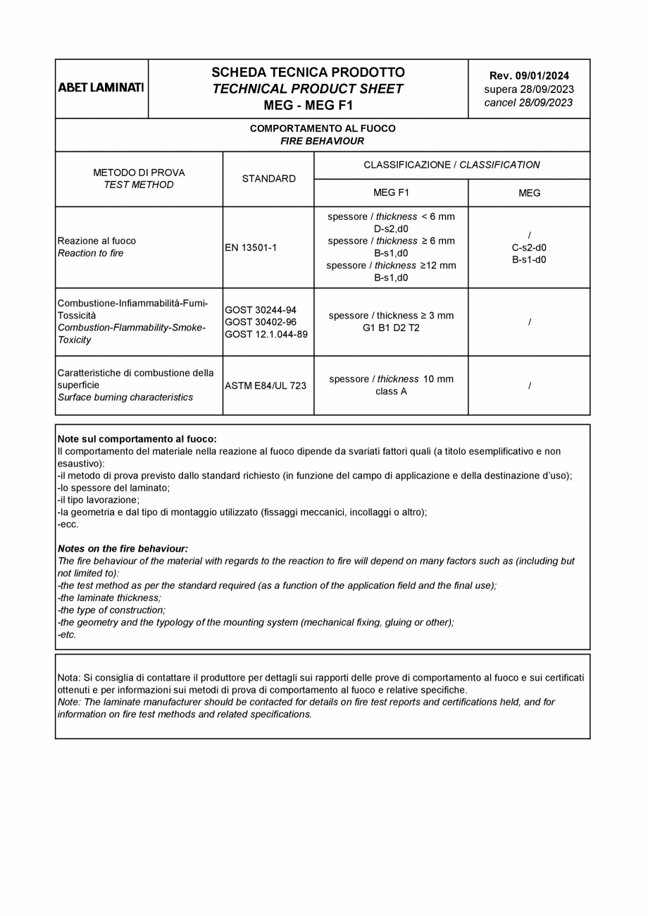 Pagina 6-Placi HPL compact fatade MEG ABET LAMINATI Fisa tehnica Engleza rigi
3
Grado
Grey scale
4
Grade...