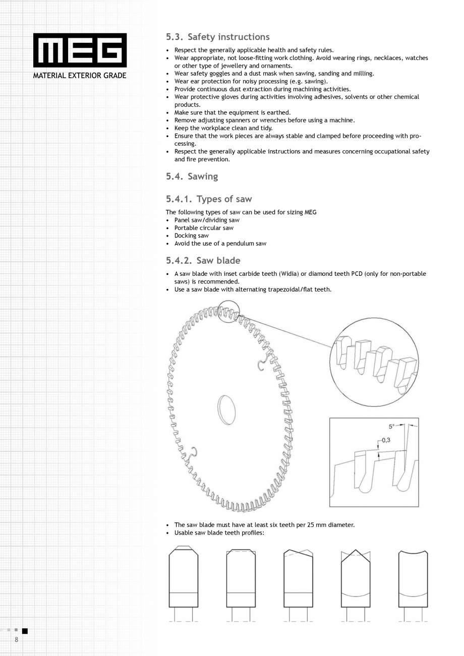 Pagina 10-Placi HPL compact fatade MEG_GEPLAST ABET LAMINATI Specificații tehnice Engleza 0.95

≥0.95

-5

...