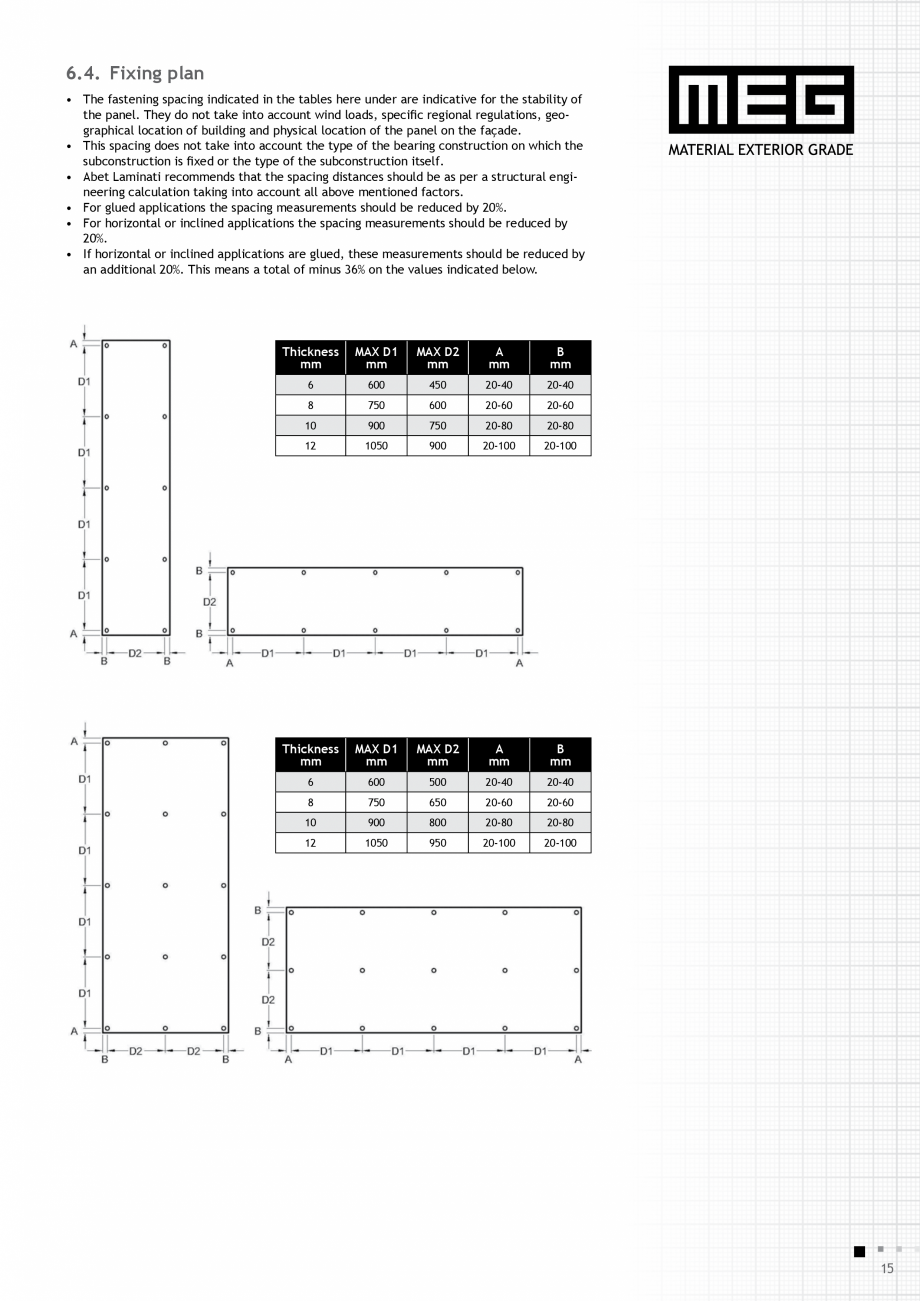 Pagina 17-Placi HPL compact fatade MEG_GEPLAST ABET LAMINATI Specificații tehnice Engleza use under normal...