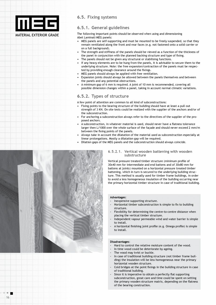 Pagina 18-Placi HPL compact fatade MEG_GEPLAST ABET LAMINATI Specificații tehnice Engleza the MEG panels...