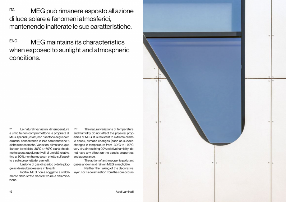 Pagina 11-PLACI HPL FATADA MEG Abet Laminati ABET LAMINATI Catalog, brosura Engleza, Italiana ccorgimenti...