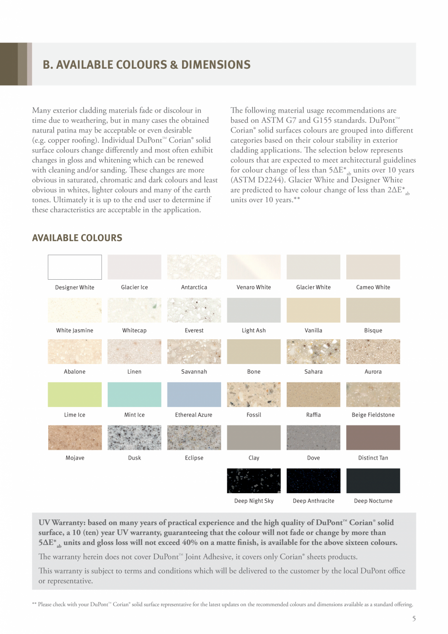 Pagina 7-Solutii pentru placarea fatadelor CORIAN® Exterior Cladding Corian Exterior Cladding Catalog,...