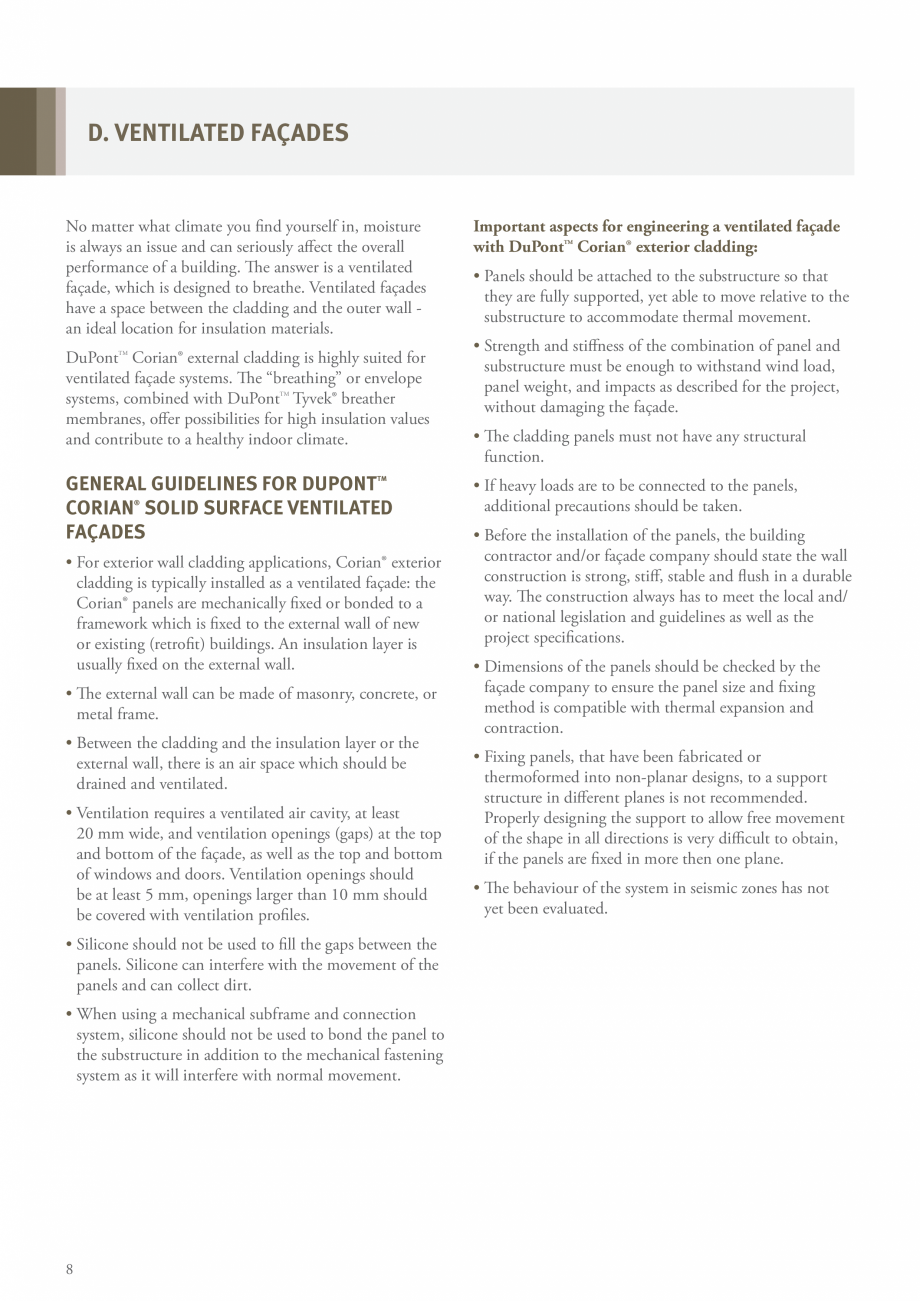 Pagina 10-Solutii pentru placarea fatadelor CORIAN® Exterior Cladding Corian Exterior Cladding Catalog,...