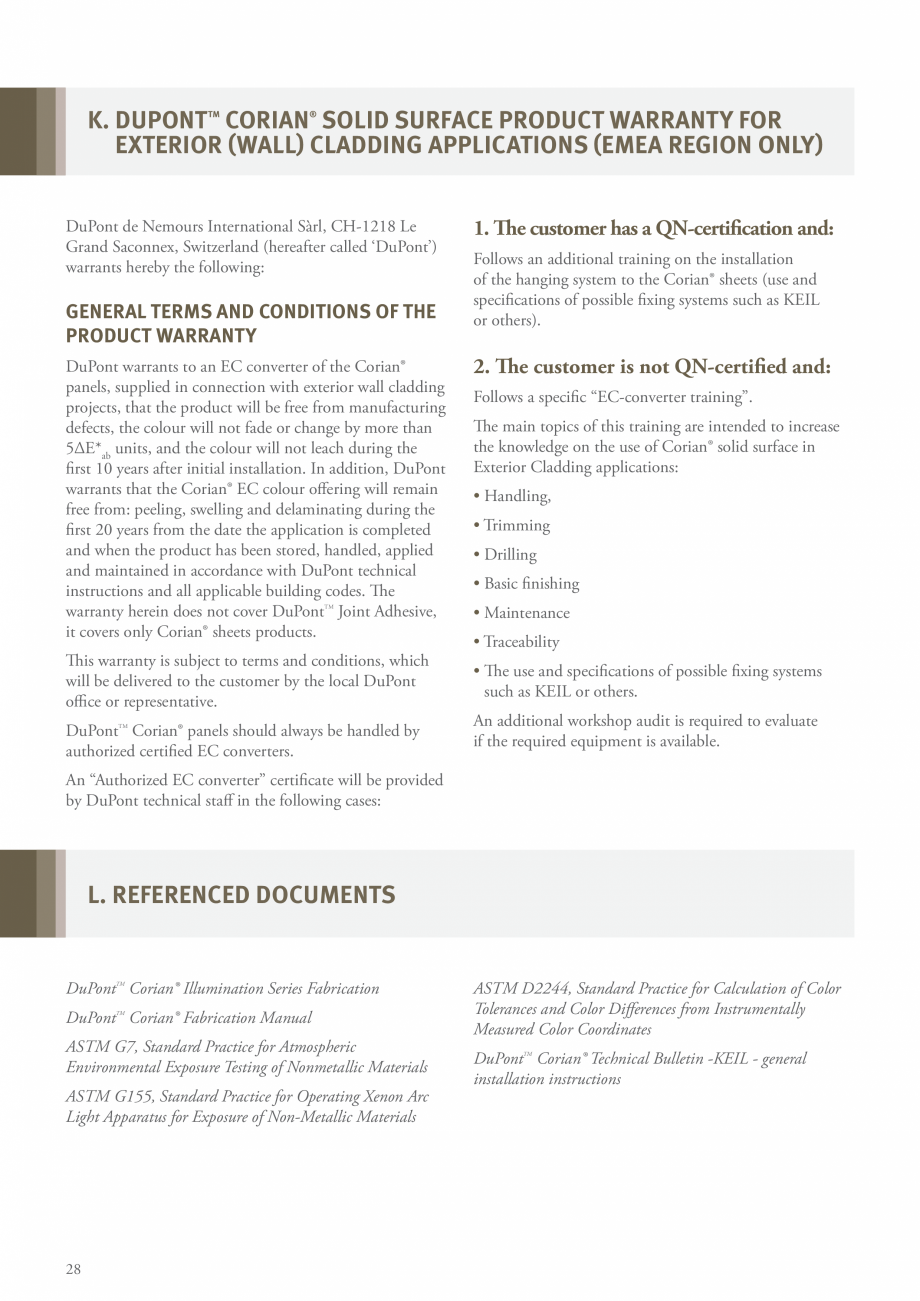 Pagina 30-Solutii pentru placarea fatadelor CORIAN® Exterior Cladding Corian Exterior Cladding Catalog,...