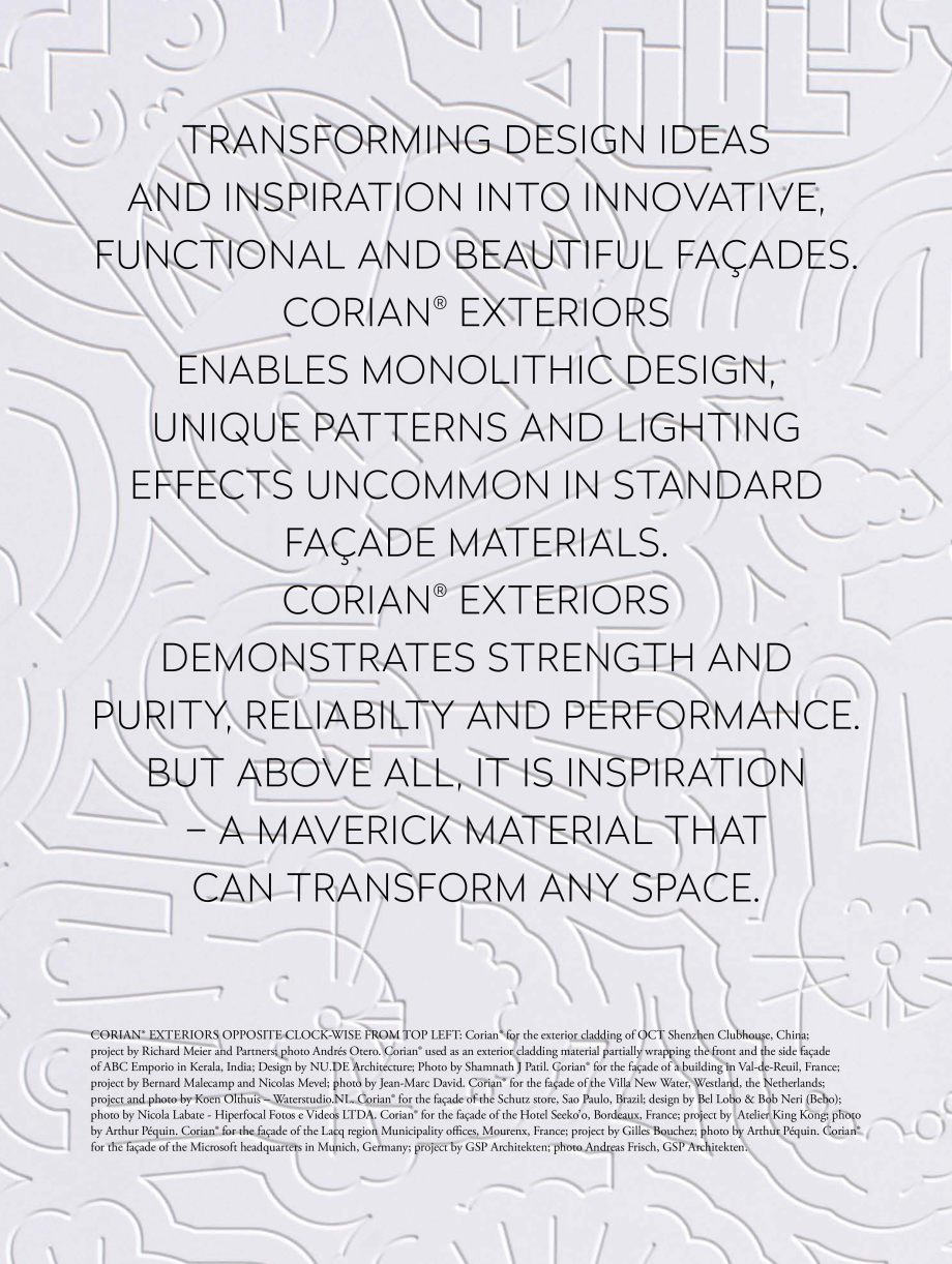 Pagina 2-Placi minerale pentru fatada CORIAN® Exterior Cladding Corian Exterior Cladding Catalog, brosura...