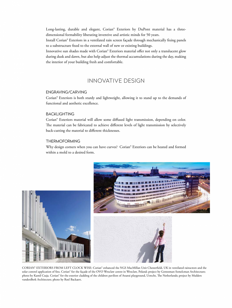 Pagina 6-Placi minerale pentru fatada CORIAN® Exterior Cladding Corian Exterior Cladding Catalog, brosura...