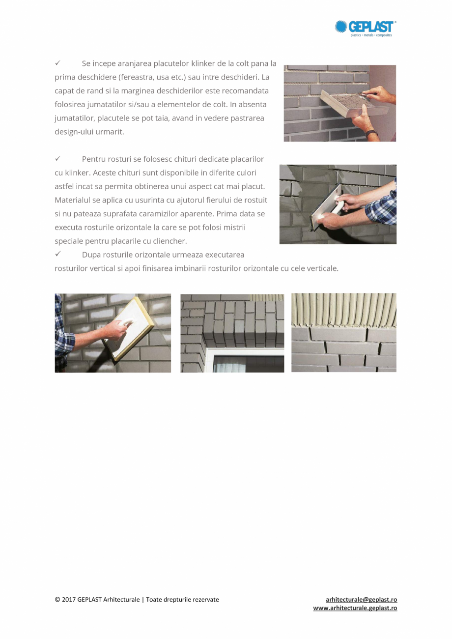 Pagina 3-Montaj caramida aparenta klinker ROBEN Instructiuni montaj, utilizare Romana erea

rosturilor...