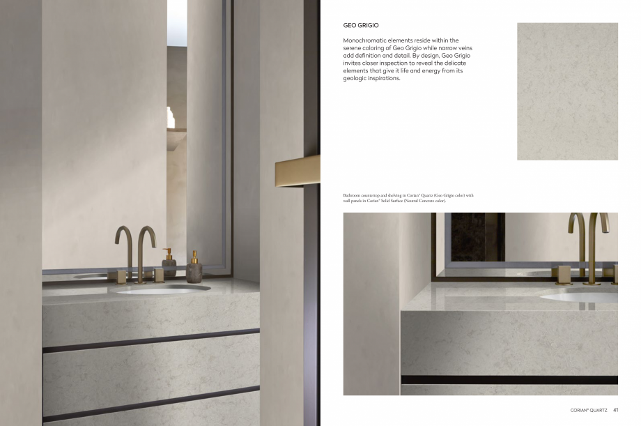 Pagina 22-Estetica dinamica inspirata de natura CORIAN® Solid Surface  CORIAN® Solid Surface Catalog, ...