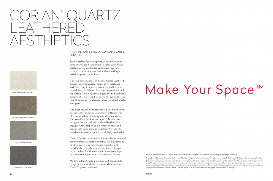 Pagina 24-Estetica dinamica inspirata de natura CORIAN® Solid Surface  CORIAN® Solid Surface Catalog, ...