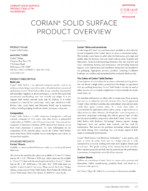 Date tehnice pentru placi minerale pentru interioare CORIAN® Solid Surface
