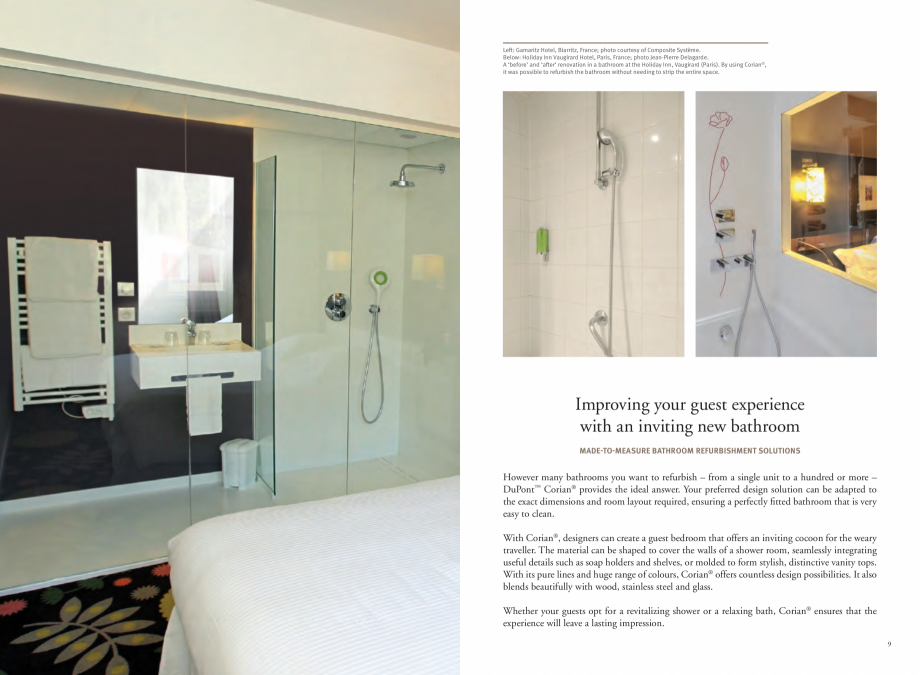 Pagina 6-Utilizarea  placilor minerale pentru interioare in hoteluri CORIAN® Solid Surface  CORIAN®...