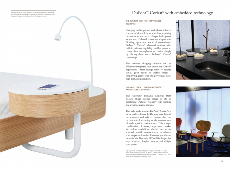 Pagina 9-Utilizarea  placilor minerale pentru interioare in hoteluri CORIAN® Solid Surface  CORIAN®...