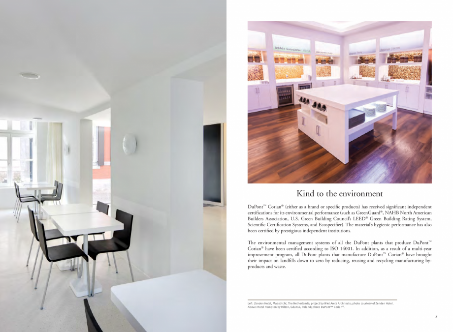 Pagina 12-Utilizarea  placilor minerale pentru interioare in hoteluri CORIAN® Solid Surface  CORIAN®...