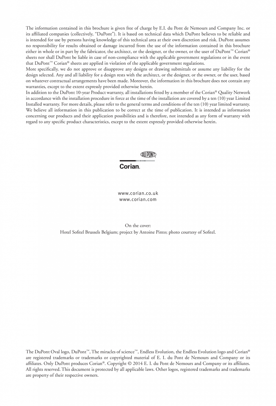 Pagina 16-Utilizarea  placilor minerale pentru interioare in hoteluri CORIAN® Solid Surface  CORIAN®...