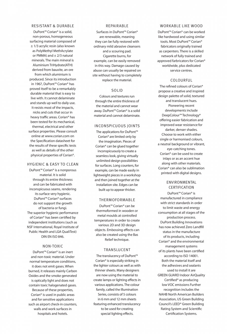 Pagina 2-Crearea unei ambiate unice cu placile minerale pentru interioare CORIAN® Solid Surface ...