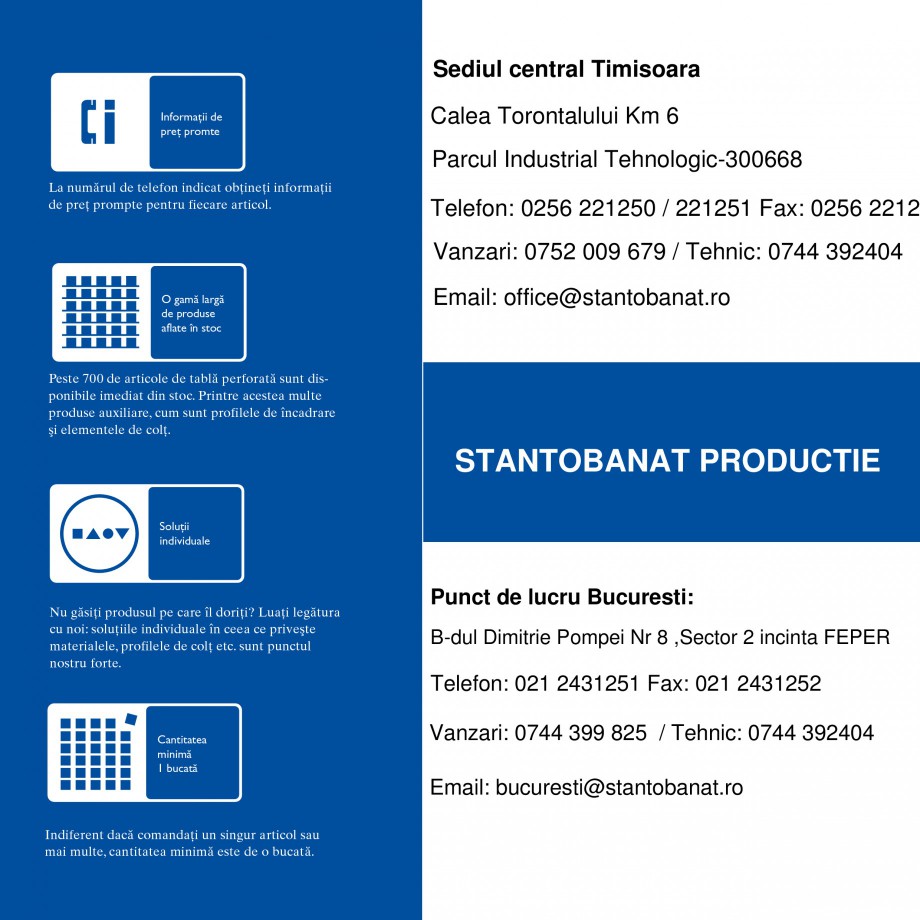 Pagina 6-Tabla perforata STANTOBANAT Matrix 5-35, EVH 8-50, Lilie 90-28, Nr.154, Arabica 20-24, Cross 15-30...