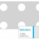 Perforatie rotunda R20 U48.5 - Perforatii rotunde intre 12 si 30 mm