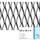 Tabla expandata 43  x 15  x 4 - Grilaje din tabla expandata - romb