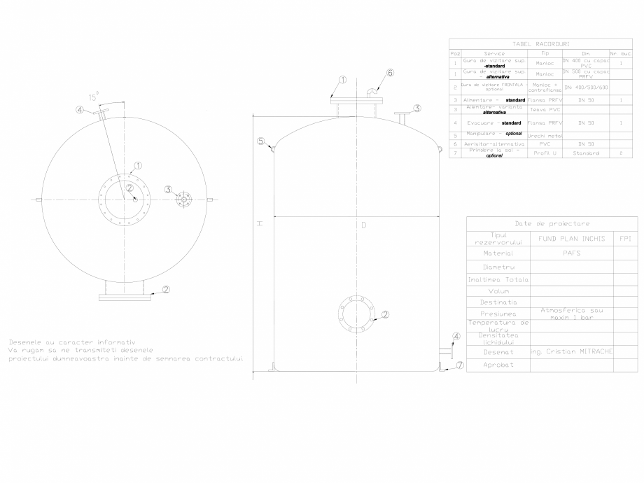 Pagina 1 - CAD-DWG Rezervoare supraterane NEW DESIGN COMPOSITE Detaliu de produs FPI 