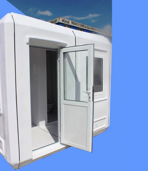 NEW DESIGN COMPOSITE Cabina cu birou si toaleta individuala - Cabine prefabricate pentru paza birouri fabrici