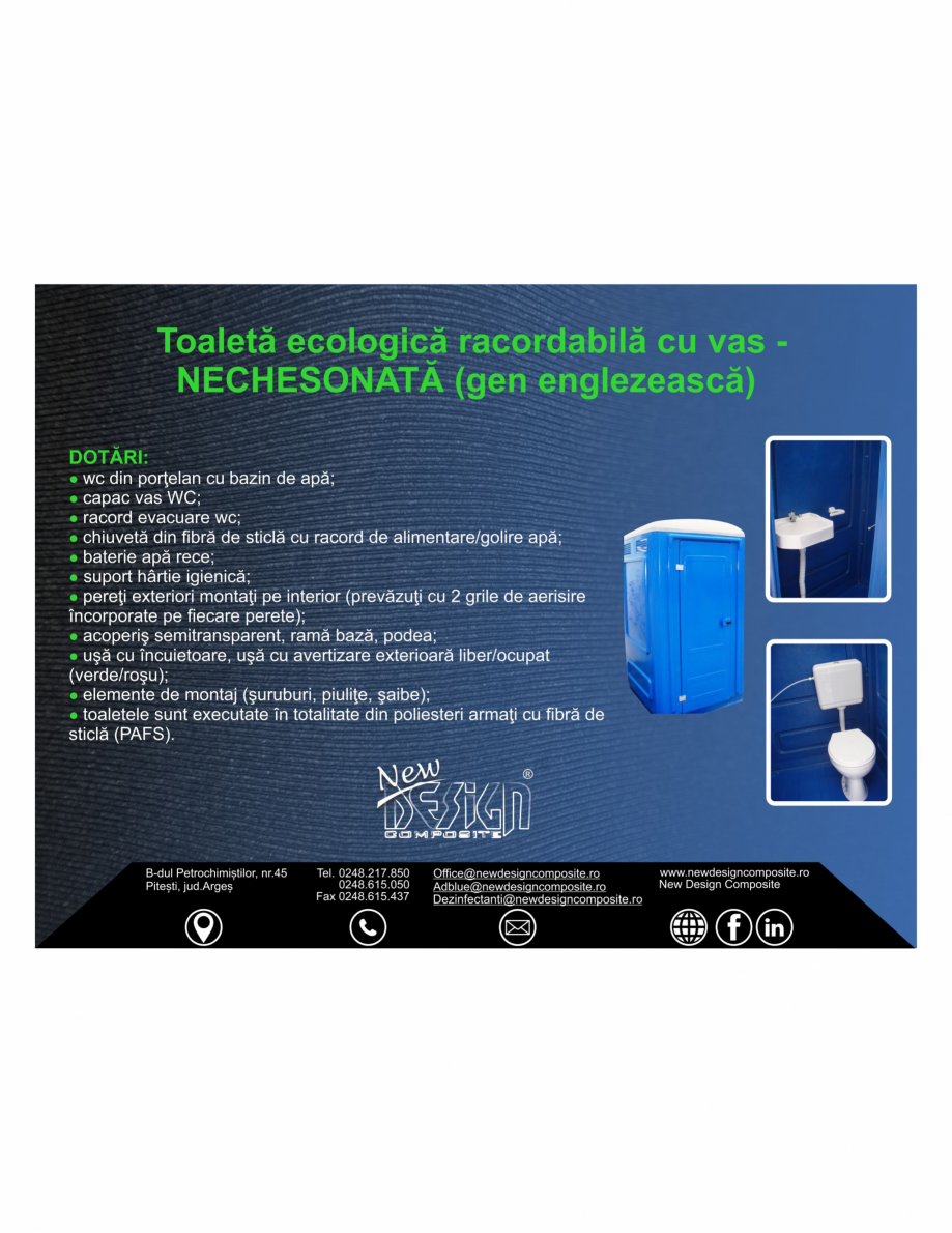 Pagina 1-Toaletă ecologică racordabilă cu vas - NECHESONATĂ (gen englezeasca) NEW DESIGN COMPOSITE...