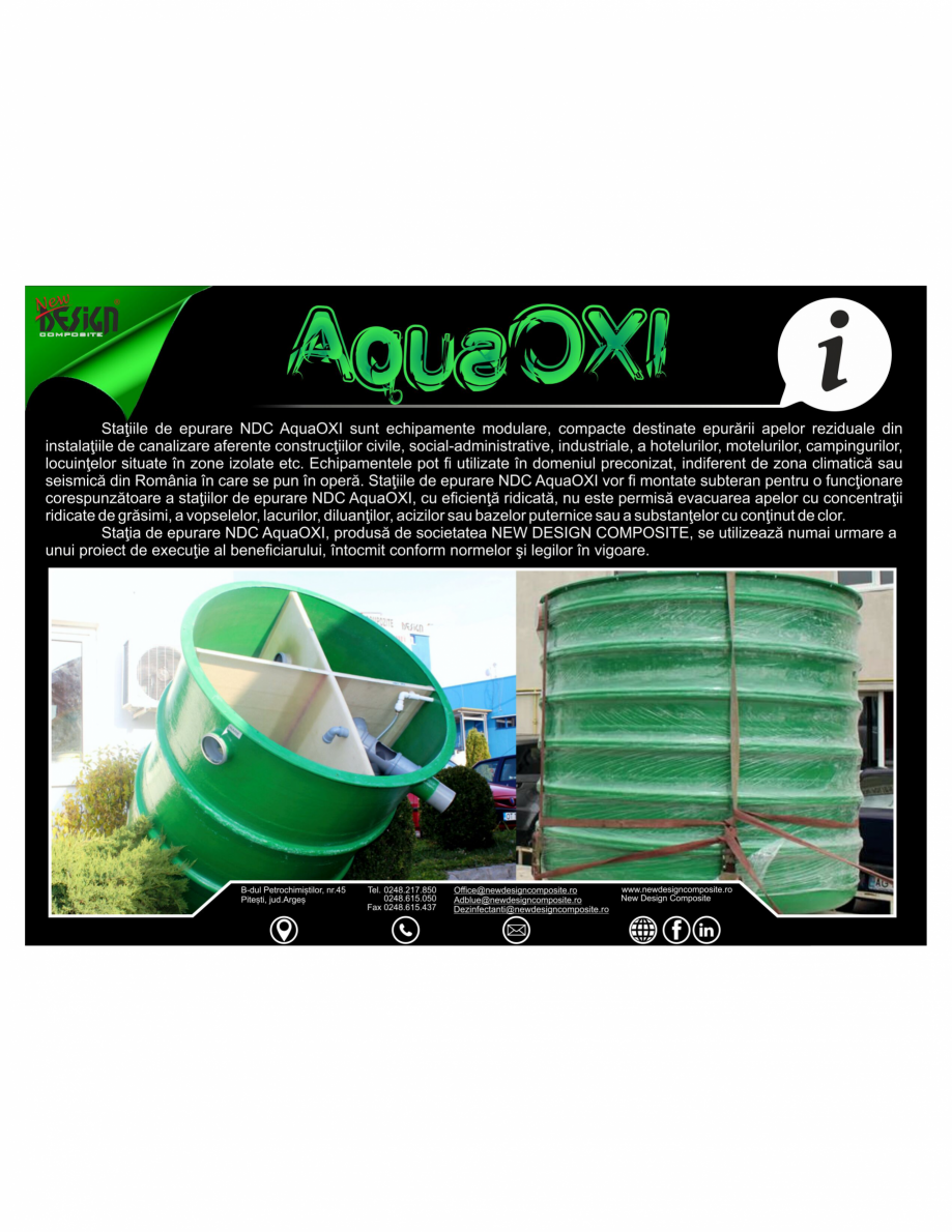 Pagina 2-Statia de epurare NEW DESIGN COMPOSITE  NDC AquaOXI Catalog, brosura Romana 