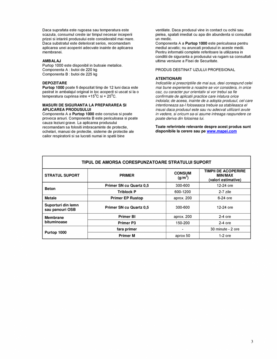 Pagina 3-Membrana poliureica pura, bicomponenta pentru impermeabilizarea acoperisurilor, tablierelor de pod...