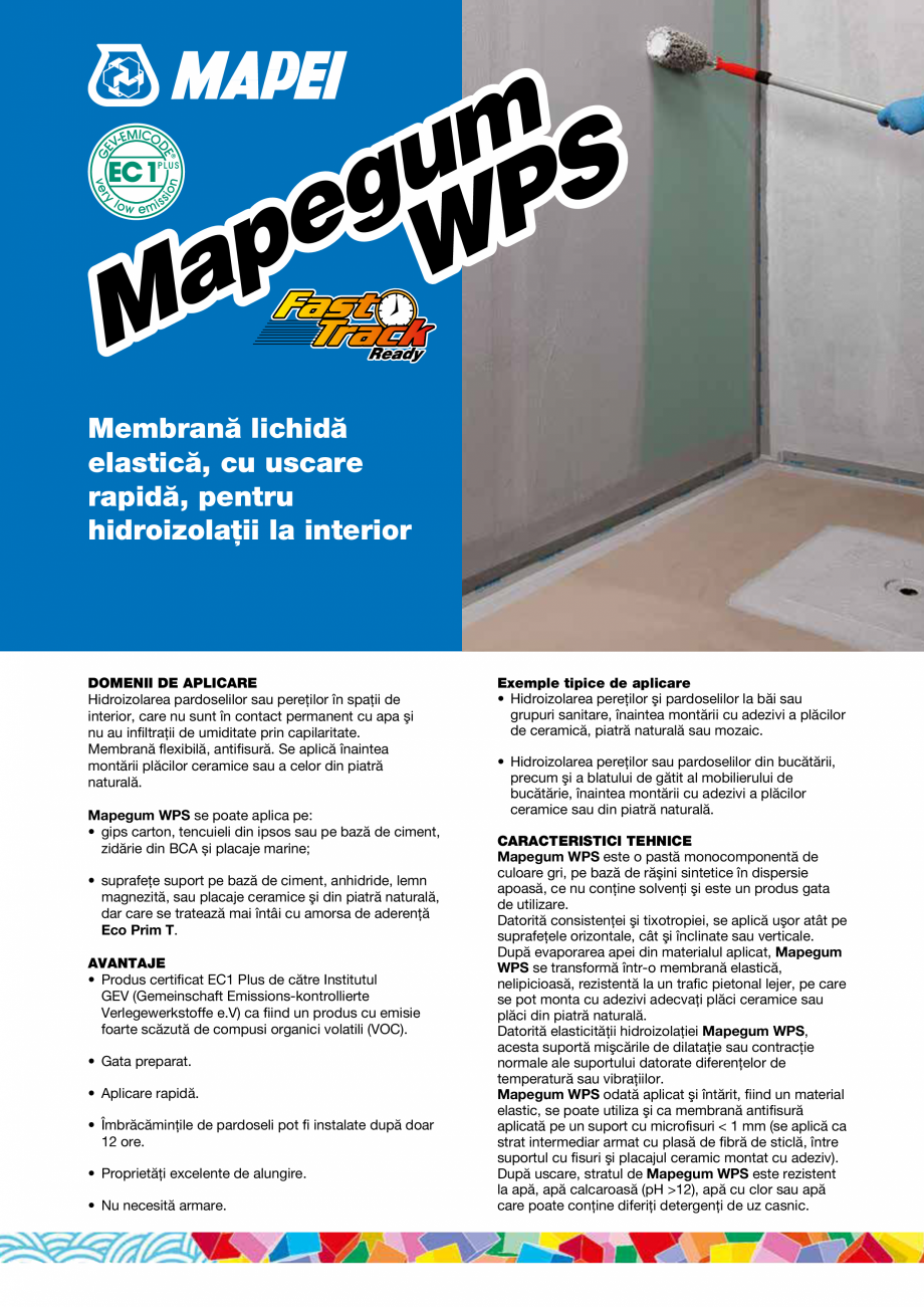 Pagina 1-Membrana lichida elastica, cu uscare rapida, pentru hidroizolatii la interior MAPEI MAPEGUM WPS Fisa...