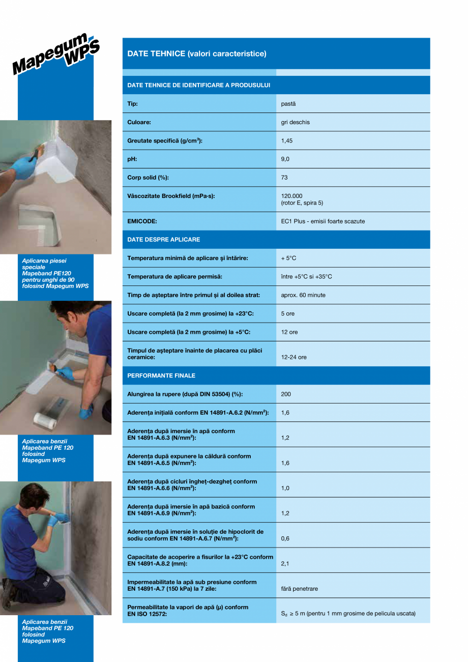 Pagina 2-Membrana lichida elastica, cu uscare rapida, pentru hidroizolatii la interior MAPEI MAPEGUM WPS Fisa...