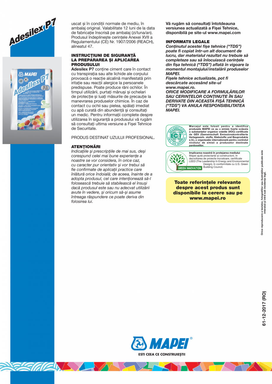 Pagina 4-Adeziv pe baza de ciment de inalta performanta, fara alunecare pe verticala pentru placi ceramice si...