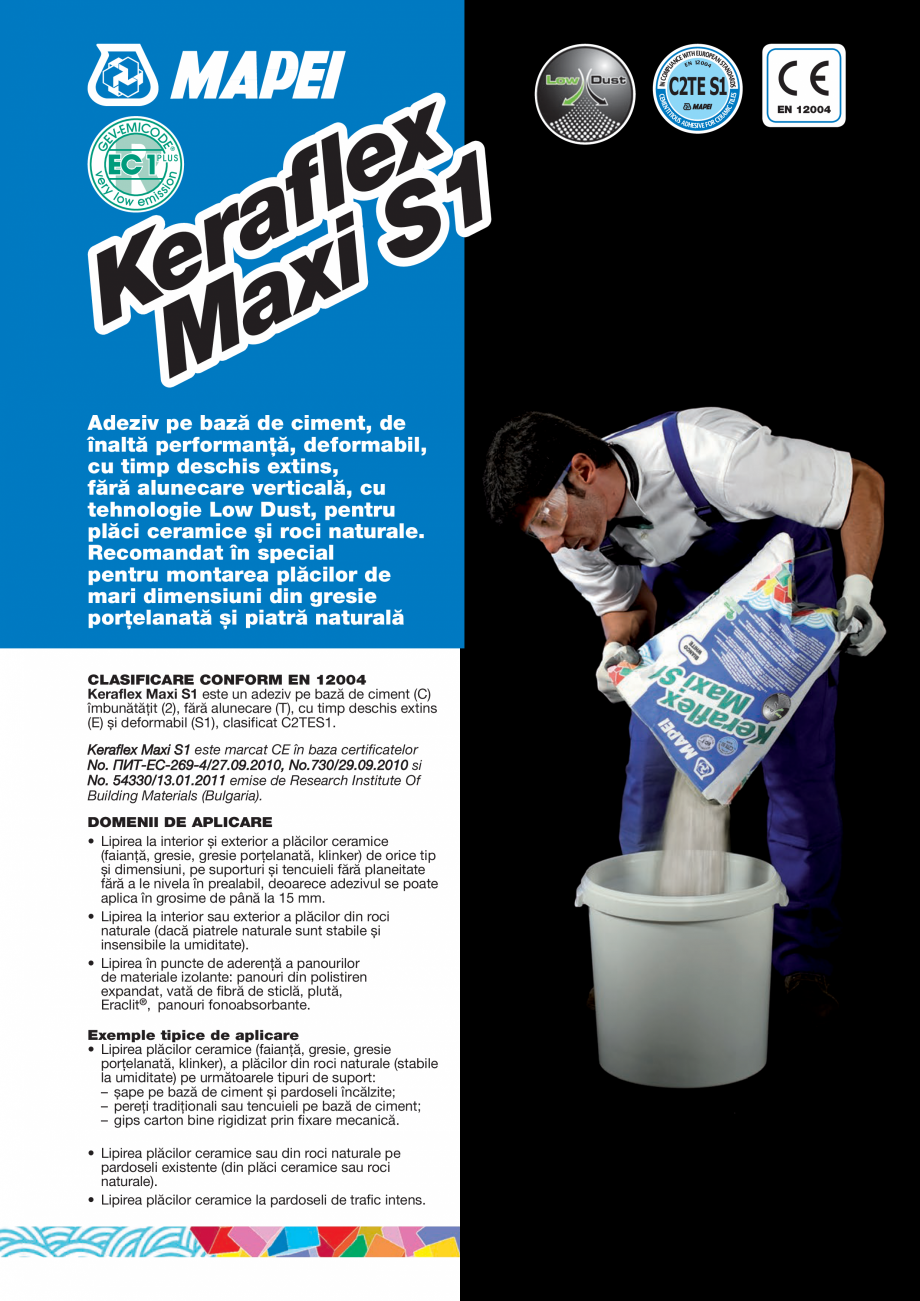 Pagina 1-Adeziv pe baza de ciment, de inalta performanta, deformabil, cu timp deschis extins, fara alunecare ...