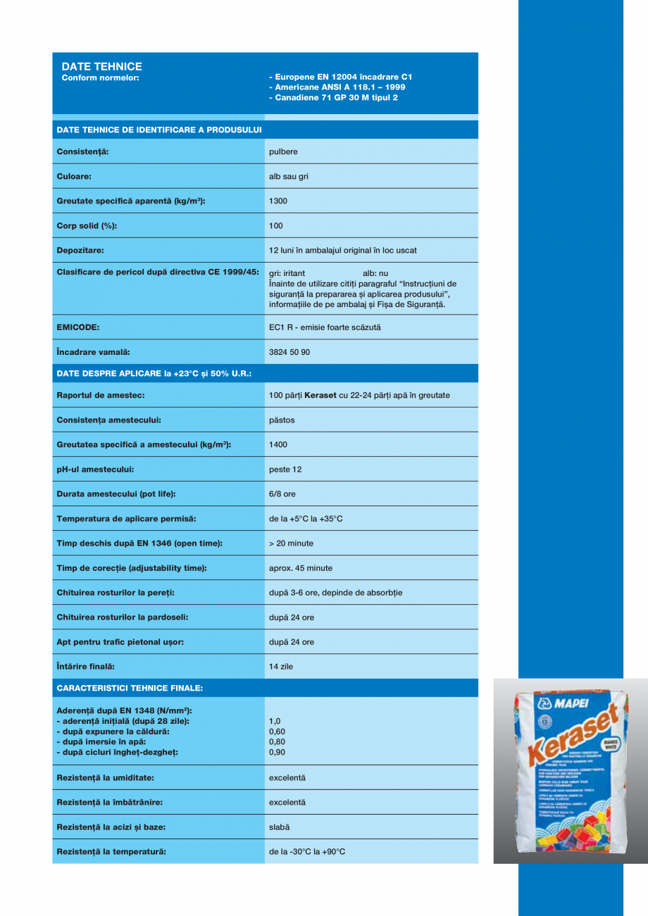 Pagina 3-Adeziv pe baza de ciment pentru placi ceramice MAPEI KERASET Fisa tehnica Romana 	pe	suport	din...