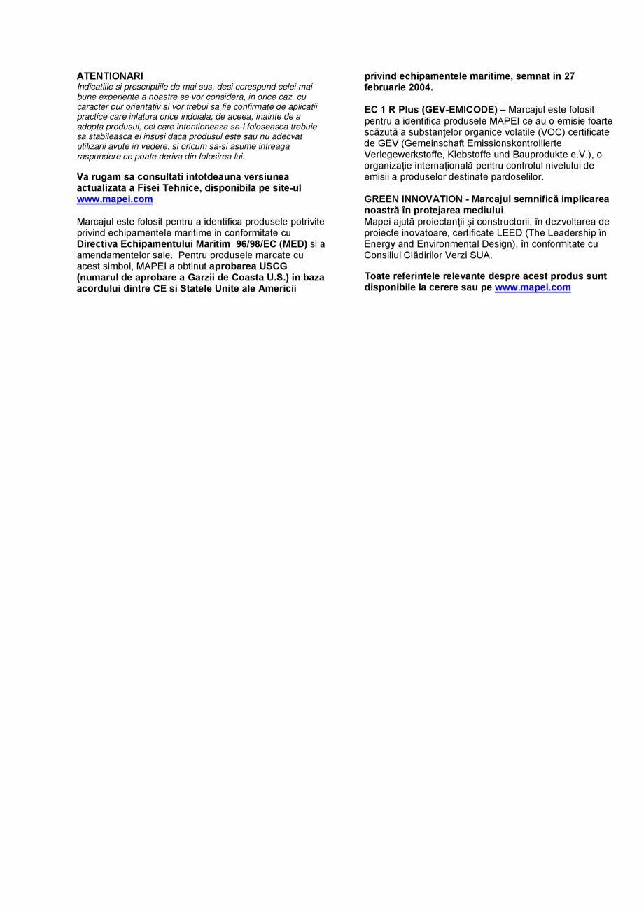 Pagina 3-Adeziv poliuretanic bicomponent, de inalta performanta, fara solventi, cu o emisie foarte mica de...