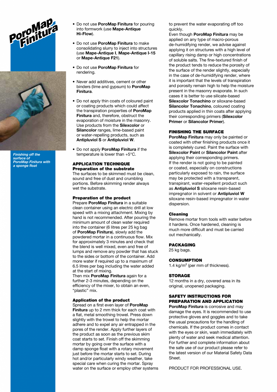 Pagina 2-Mortar fin, fara ciment, de culoare deschisa pentru finisarea tencuielilor dezumidifiante aplicate...