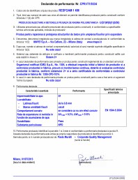 Declaratie de performanta - Produs de injectare a betonului pe baza de rasina poliuretanica - U(S1)W(8)(1)(5